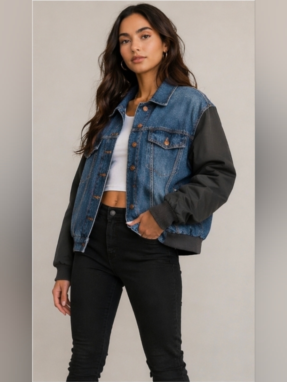 Denim and Black Jacket